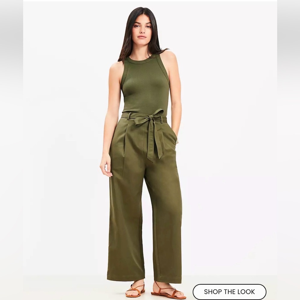 Loft Perfect Ribbed Mixed Media Jumpsuit